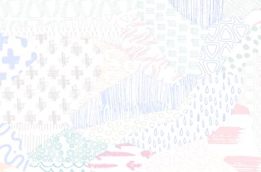 Soyut siyah konturlar, el vektör desen çizdi. Geometrik tarzı Retro soyut desen. Soyut çok renkli geometrik desen.