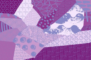 Soyut siyah konturlar, el vektör desen çizdi. Geometrik tarzı Retro soyut desen. Soyut çok renkli geometrik desen.