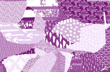 Soyut siyah konturlar, el vektör desen çizdi. Geometrik tarzı Retro soyut desen. Soyut çok renkli geometrik desen.