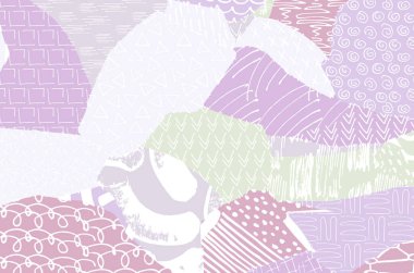 Soyut siyah konturlar, el vektör desen çizdi. Geometrik tarzı Retro soyut desen. Soyut çok renkli geometrik desen.