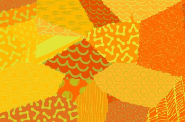 Soyut siyah konturlar, el vektör desen çizdi. Geometrik tarzı Retro soyut desen. Soyut çok renkli geometrik desen.