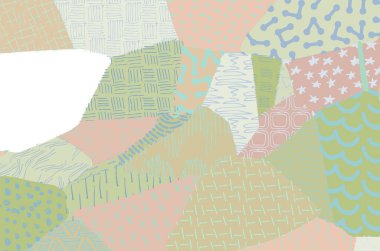 Soyut siyah konturlar, el vektör desen çizdi. Geometrik tarzı Retro soyut desen. Soyut çok renkli geometrik desen.