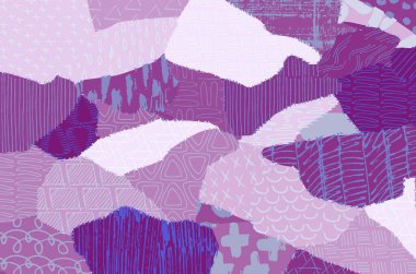 Soyut siyah konturlar, el vektör desen çizdi. Geometrik tarzı Retro soyut desen. Soyut çok renkli geometrik desen.