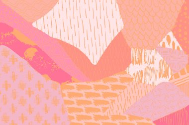 Soyut siyah konturlar, el vektör desen çizdi. Geometrik tarzı Retro soyut desen. Soyut çok renkli geometrik desen.