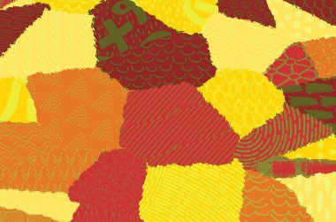 Soyut siyah konturlar, el vektör desen çizdi. Geometrik tarzı Retro soyut desen. Soyut çok renkli geometrik desen.