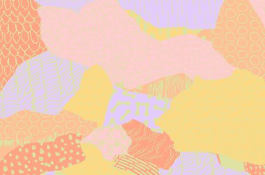 Soyut siyah konturlar, el vektör desen çizdi. Geometrik tarzı Retro soyut desen. Soyut çok renkli geometrik desen.