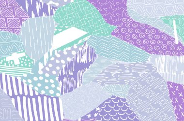 Soyut siyah konturlar, el vektör desen çizdi. Geometrik tarzı Retro soyut desen. Soyut çok renkli geometrik desen.