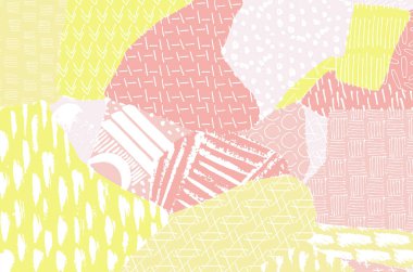 Soyut siyah konturlar, el vektör desen çizdi. Geometrik tarzı Retro soyut desen. Soyut çok renkli geometrik desen.