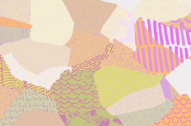 Soyut siyah konturlar, el vektör desen çizdi. Geometrik tarzı Retro soyut desen. Soyut çok renkli geometrik desen.