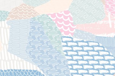 Soyut siyah konturlar, el vektör desen çizdi. Geometrik tarzı Retro soyut desen. Soyut çok renkli geometrik desen.