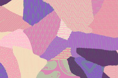 Soyut siyah konturlar, el vektör desen çizdi. Geometrik tarzı Retro soyut desen. Soyut çok renkli geometrik desen.