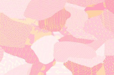 Soyut siyah konturlar, el vektör desen çizdi. Geometrik tarzı Retro soyut desen. Soyut çok renkli geometrik desen.