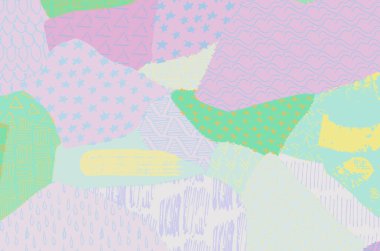 Soyut siyah konturlar, el vektör desen çizdi. Geometrik tarzı Retro soyut desen. Soyut çok renkli geometrik desen.