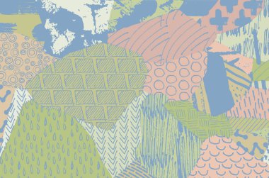 Soyut siyah konturlar, el vektör desen çizdi. Geometrik tarzı Retro soyut desen. Soyut çok renkli geometrik desen.