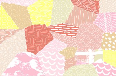 Soyut siyah konturlar, el vektör desen çizdi. Geometrik tarzı Retro soyut desen. Soyut çok renkli geometrik desen.