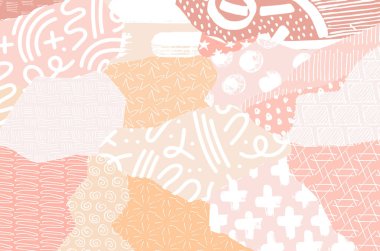 Soyut siyah konturlar, el vektör desen çizdi. Geometrik tarzı Retro soyut desen. Soyut çok renkli geometrik desen.