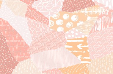 Soyut siyah konturlar, el vektör desen çizdi. Geometrik tarzı Retro soyut desen. Soyut çok renkli geometrik desen.