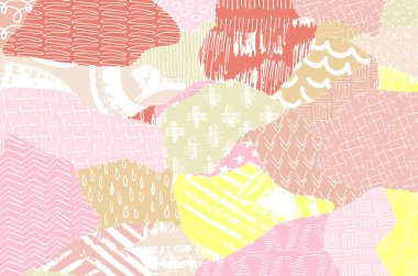 Soyut siyah konturlar, el vektör desen çizdi. Geometrik tarzı Retro soyut desen. Soyut çok renkli geometrik desen.