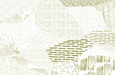 Soyut siyah konturlar, el vektör desen çizdi. Geometrik tarzı Retro soyut desen. Soyut çok renkli geometrik desen.