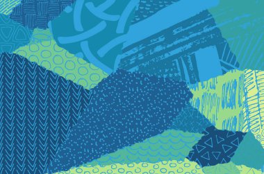 Soyut siyah konturlar, el vektör desen çizdi. Geometrik tarzı Retro soyut desen. Soyut çok renkli geometrik desen.