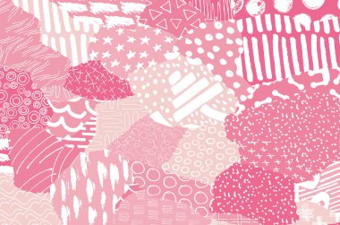 Soyut siyah konturlar, el vektör desen çizdi. Geometrik tarzı Retro soyut desen. Soyut çok renkli geometrik desen.