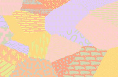 Soyut siyah konturlar, el vektör desen çizdi. Geometrik tarzı Retro soyut desen. Soyut çok renkli geometrik desen.