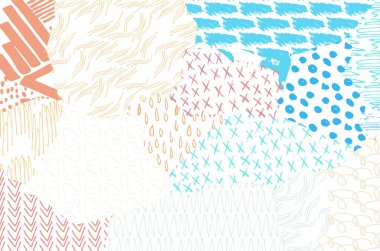 Soyut siyah konturlar, el vektör desen çizdi. Geometrik tarzı Retro soyut desen. Soyut çok renkli geometrik desen.