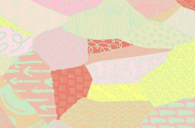 Soyut siyah konturlar, el vektör desen çizdi. Geometrik tarzı Retro soyut desen. Soyut çok renkli geometrik desen.