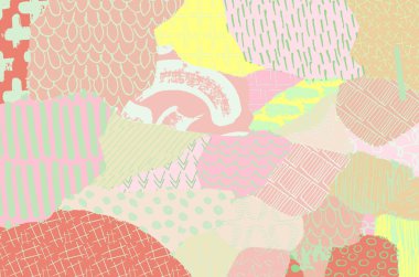 Soyut siyah konturlar, el vektör desen çizdi. Geometrik tarzı Retro soyut desen. Soyut çok renkli geometrik desen.