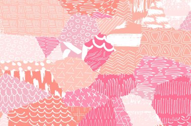 Soyut siyah konturlar, el vektör desen çizdi. Geometrik tarzı Retro soyut desen. Soyut çok renkli geometrik desen.