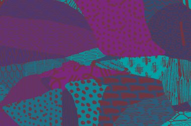 Soyut siyah konturlar, el vektör desen çizdi. Geometrik tarzı Retro soyut desen. Soyut çok renkli geometrik desen.