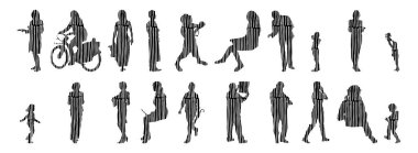 Vektör siluetleri, insanların ana hatları, Contour çizimleri, insanların siluetleri, ikon kümesi izole edilmiş, oturan insanların silueti, mimari set