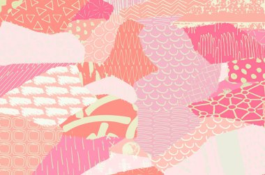 Soyut siyah darbeler, El, Vektör Deseni 'ni çizdi. Geometrik tarzda soyut arkaplan. Soyut çok renkli geometrik desen