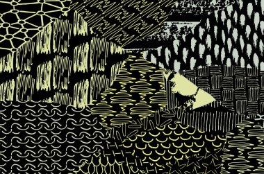 Soyut siyah darbeler, El, Vektör Deseni 'ni çizdi. Geometrik tarzda soyut arkaplan. Soyut çok renkli geometrik desen