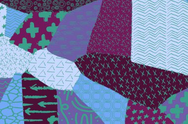 Soyut siyah darbeler, El, Vektör Deseni 'ni çizdi. Geometrik tarzda soyut arkaplan. Soyut çok renkli geometrik desen