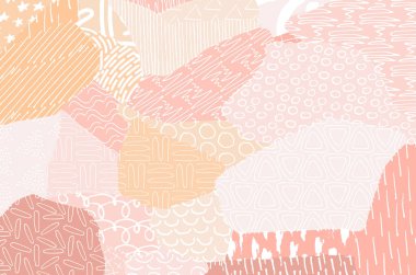 Soyut siyah darbeler, El, Vektör Deseni 'ni çizdi. Geometrik tarzda soyut arkaplan. Soyut çok renkli geometrik desen