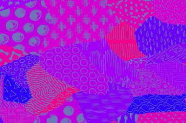 Soyut siyah darbeler, El, Vektör Deseni 'ni çizdi. Geometrik tarzda soyut arkaplan. Soyut çok renkli geometrik desen