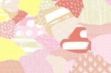 Soyut siyah darbeler, El, Vektör Deseni 'ni çizdi. Geometrik tarzda soyut arkaplan. Soyut çok renkli geometrik desen