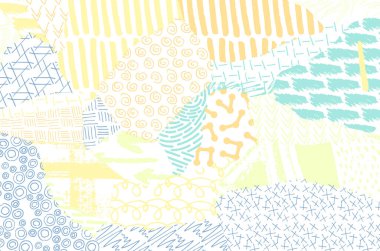 Soyut siyah darbeler, El, Vektör Deseni 'ni çizdi. Geometrik tarzda soyut arkaplan. Soyut çok renkli geometrik desen