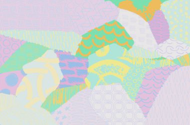 Soyut siyah darbeler, El, Vektör Deseni 'ni çizdi. Geometrik tarzda soyut arkaplan. Soyut çok renkli geometrik desen