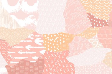 Soyut siyah darbeler, El, Vektör Deseni 'ni çizdi. Geometrik tarzda soyut arkaplan. Soyut çok renkli geometrik desen