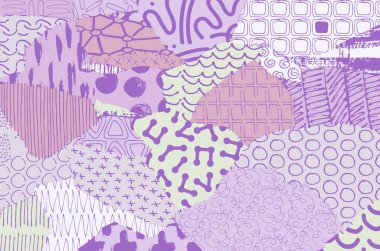 Soyut siyah darbeler, El, Vektör Deseni 'ni çizdi. Geometrik tarzda soyut arkaplan. Soyut çok renkli geometrik desen