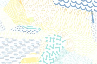 Soyut siyah darbeler, El, Vektör Deseni 'ni çizdi. Geometrik tarzda soyut arkaplan. Soyut çok renkli geometrik desen