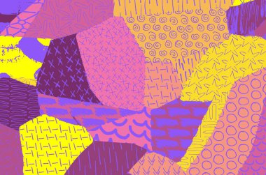 Soyut siyah darbeler, El, Vektör Deseni 'ni çizdi. Geometrik tarzda soyut arkaplan. Soyut çok renkli geometrik desen