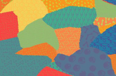 Soyut siyah darbeler, El, Vektör Deseni 'ni çizdi. Geometrik tarzda soyut arkaplan. Soyut çok renkli geometrik desen