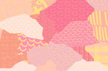 Soyut siyah darbeler, El, Vektör Deseni 'ni çizdi. Geometrik tarzda soyut arkaplan. Soyut çok renkli geometrik desen