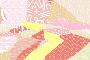 Soyut siyah darbeler, El, Vektör Deseni 'ni çizdi. Geometrik tarzda soyut arkaplan. Soyut çok renkli geometrik desen