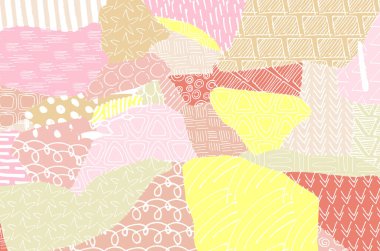 Soyut siyah darbeler, El, Vektör Deseni 'ni çizdi. Geometrik tarzda soyut arkaplan. Soyut çok renkli geometrik desen