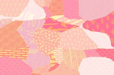 Soyut siyah darbeler, El, Vektör Deseni 'ni çizdi. Geometrik tarzda soyut arkaplan. Soyut çok renkli geometrik desen