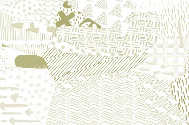 Soyut siyah darbeler, El, Vektör Deseni 'ni çizdi. Geometrik tarzda soyut arkaplan. Soyut çok renkli geometrik desen